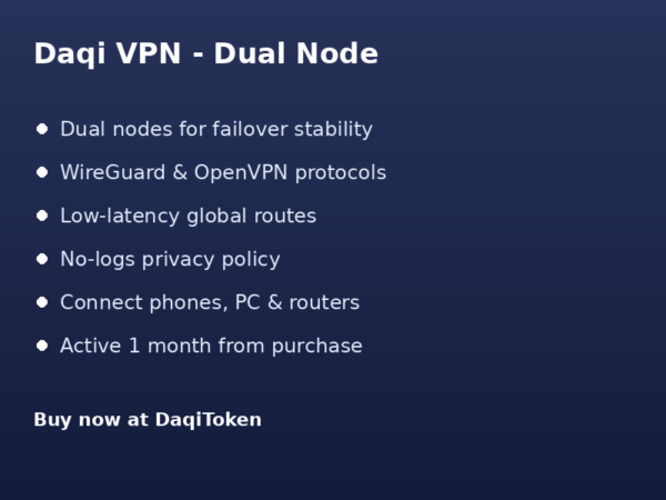vpn-40-detail Daqi VPN - Dual Node (1 Month)